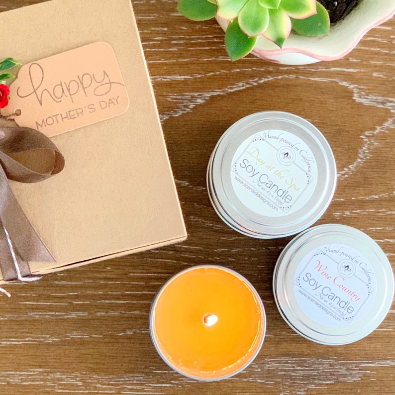 Small Soy Candle Mothers Day Gift Spring Wedding Favor Etsy