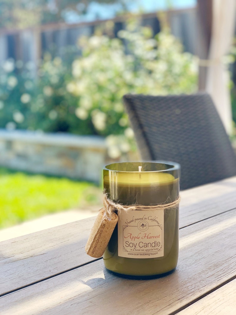 Upcycled Wine Bottle Candle Choose Scent Wine Bottle Soy Etsy