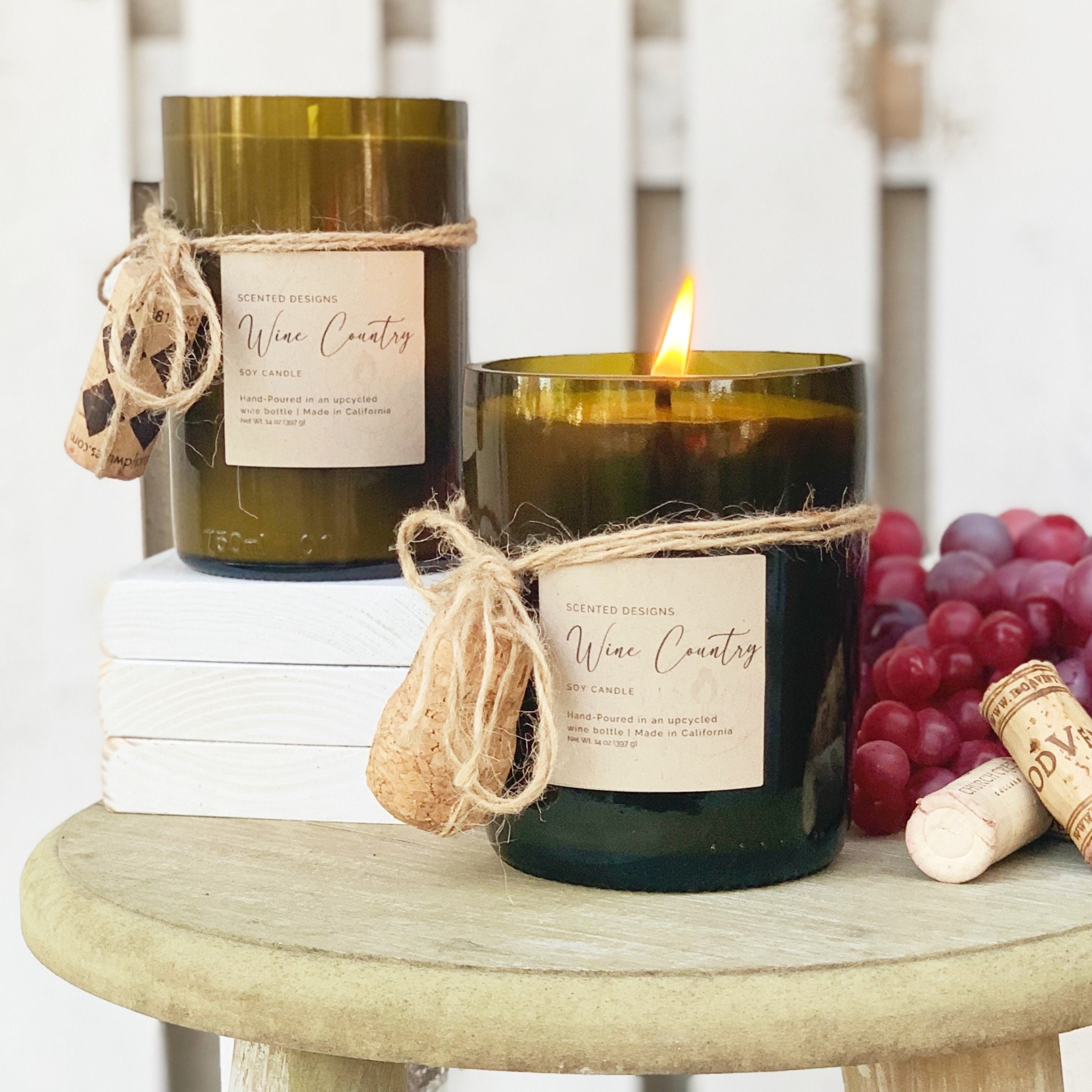Upcycled Wine Bottle Candle Choose Scent Wine Bottle Soy Candle