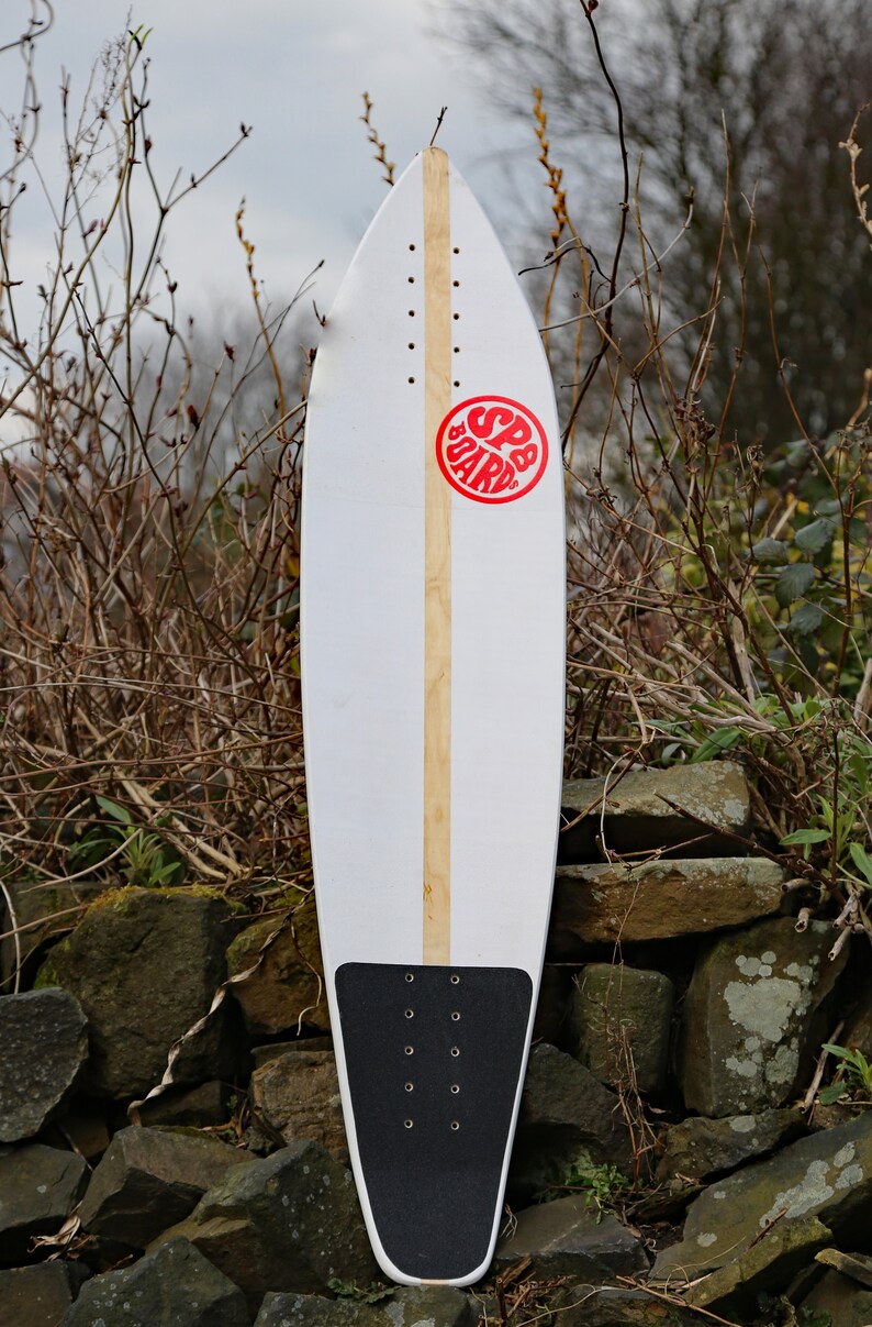 SP8BOARDS street Surfer Longboard Deck With a Rear Kicktail and a Full