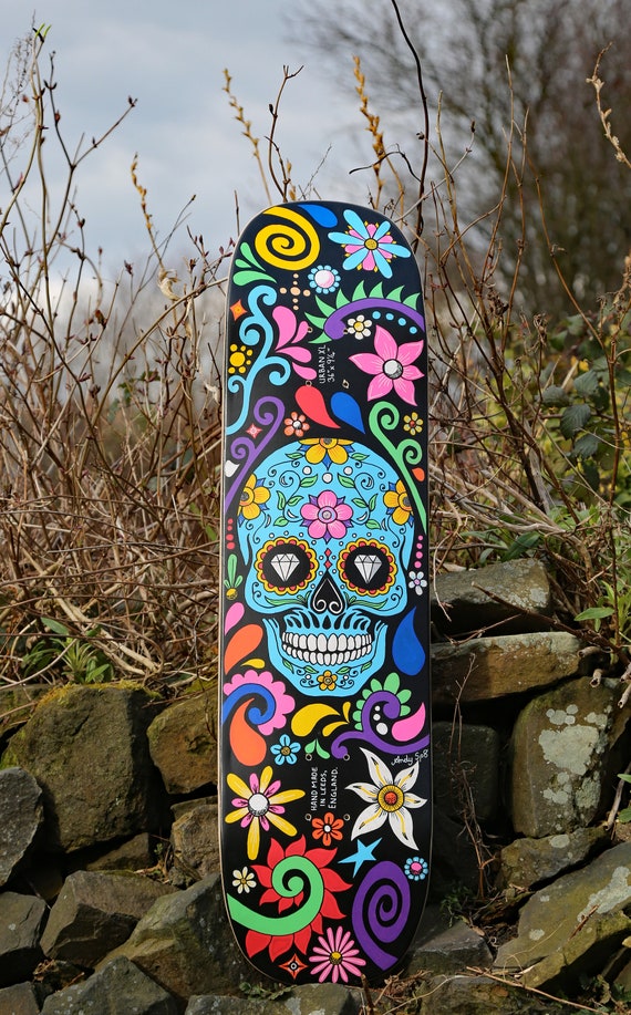 SKULLS & FLOWER DECK(BLACK)