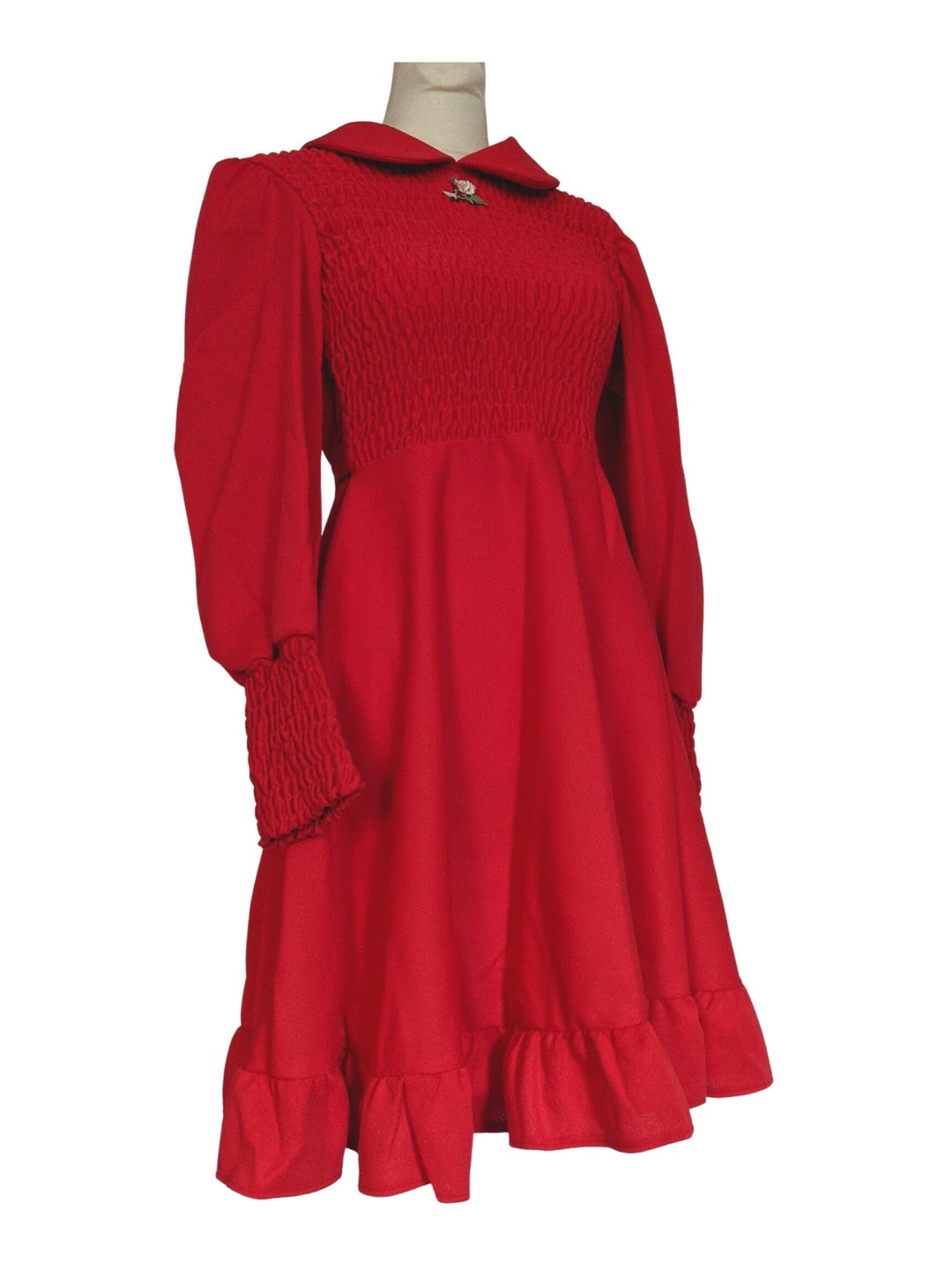 VINTAGE 60s Red Baby Doll Dress Long Sleeve Lolita Etsy
