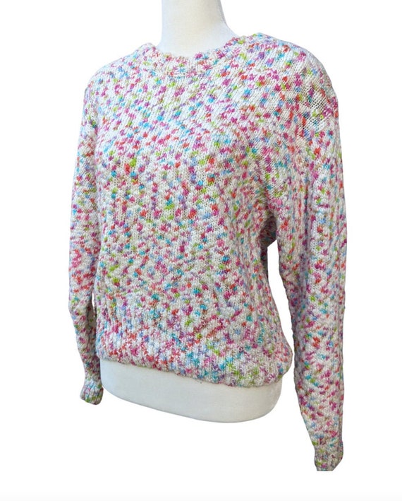 90s Rainbow Sprinkle Sweater Wainscott Knits Kitsc