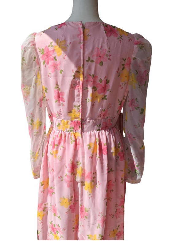 70s Floral Maxi Dress Vintage Garden Dress - image 3