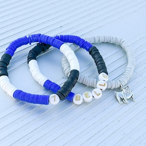 Custom Clay Beads Sports Team Bracelet Player Number Colors Mascot