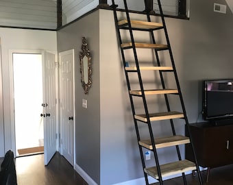 Loft Ladder, In & Out -Librarian-9ft, Free shipping!  (FOR rush orders or loft railing please contact Ted at 207-699-7396)