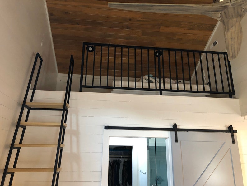 8ft Loft ladder with 4 feet of railings Free shipping to your Etsy