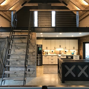 Loft Ladder, In & Out-8ft-W/ wide stairs and handles, Free shipping  (FOR rush orders or loft railing please contact Ted at 207-699-7396)