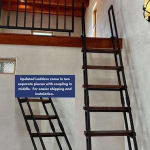 Loft Ladder, In & Out -Librarian-9ft, Free shipping!  (FOR rush orders or loft railing please contact Ted at 207-699-7396)