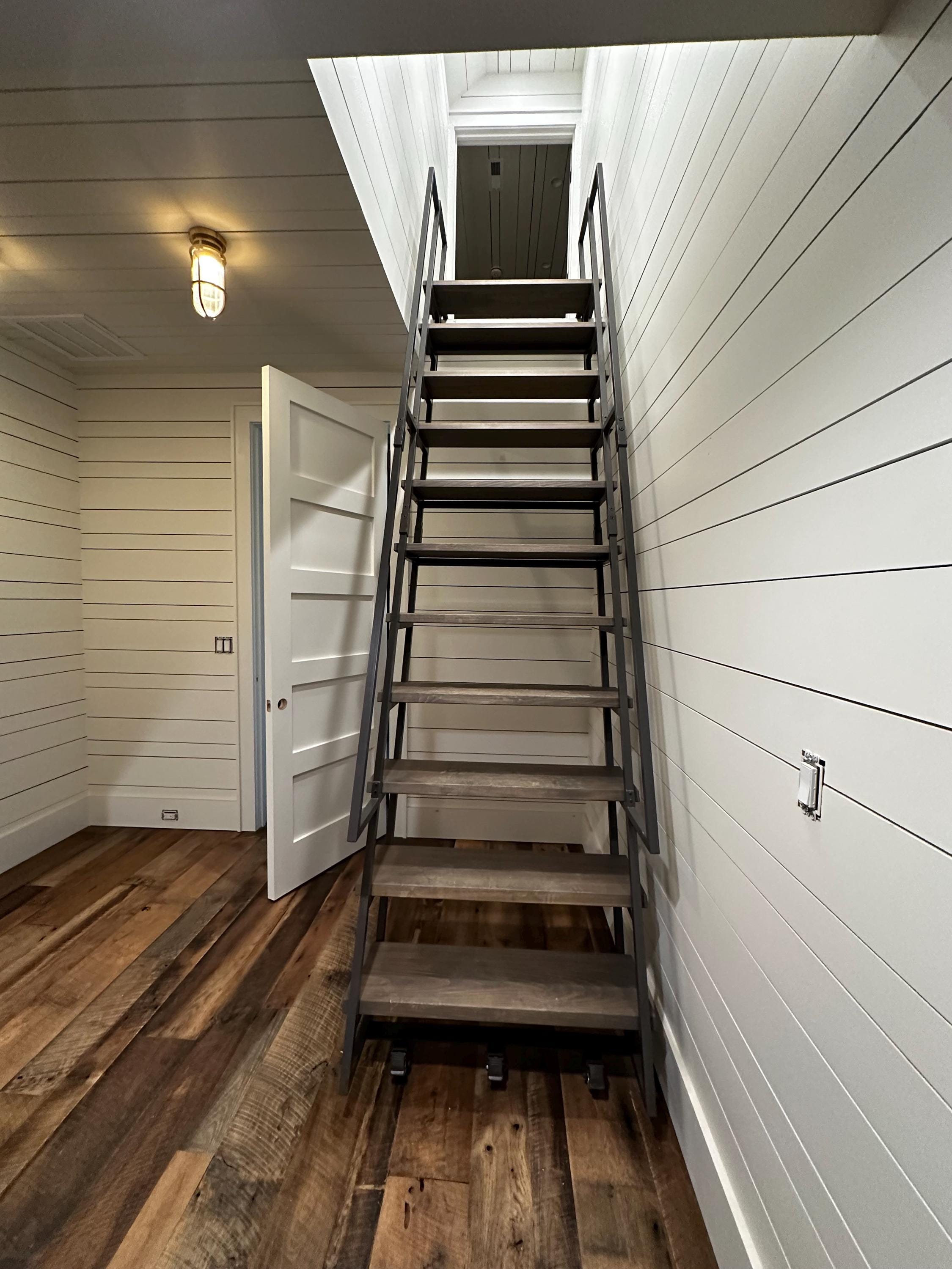 8ft Retractable Staircase Loft Ladder - Extra Wide - Steel & Wood ...