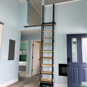 Loft Ladder-7ft-Sliding Left/Right & In/Out, Free shipping!  (FOR rush orders or loft railing please contact Ted at 207-699-7396)
