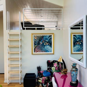 8ft Loft Ladder White/Custom Color, In & Out-Librarian, Free shipping!  (FOR rush orders or loft railing please contact Ted at 207-699-7396)
