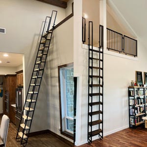Loft Ladder, In & Out -Librarian-9ft, Free shipping!  (FOR rush orders or loft railing please contact Ted at 207-699-7396)