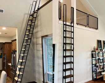 9ft Retractable Loft Ladder - Steel & Wood - Fully Finished - Custom Made