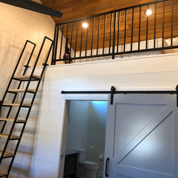 Loft Ladder-8ft with 4 feet of railings, Free shipping!  (FOR rush orders or loft railing please contact Ted at 207-699-7396)