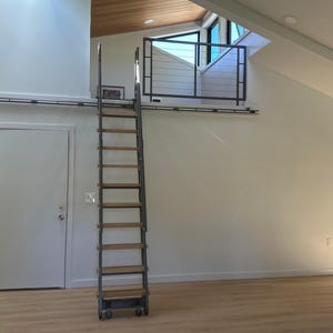 Loft Ladder-9ft-Sliding Left/Right & In/Out, Free shipping!  (FOR rush orders or loft railing please contact Ted at 207-699-7396)