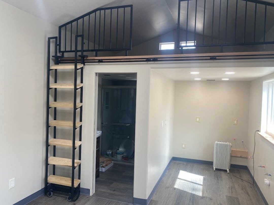 Loft Ladder 7ft sliding Left right In out Free Shipping FOR Rush Orders or Loft Railing Please Contact Ted at 207 699 7396 Etsy Canada