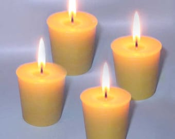 Lot de 4 bougies votives naturelles en pure cire d'abeille