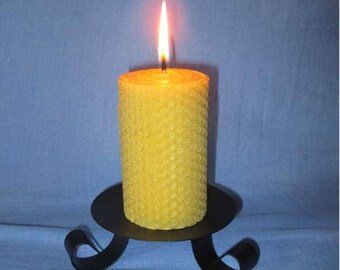 Natural candles 100% beeswax Embossed pillar 5.5x13 duration 18h