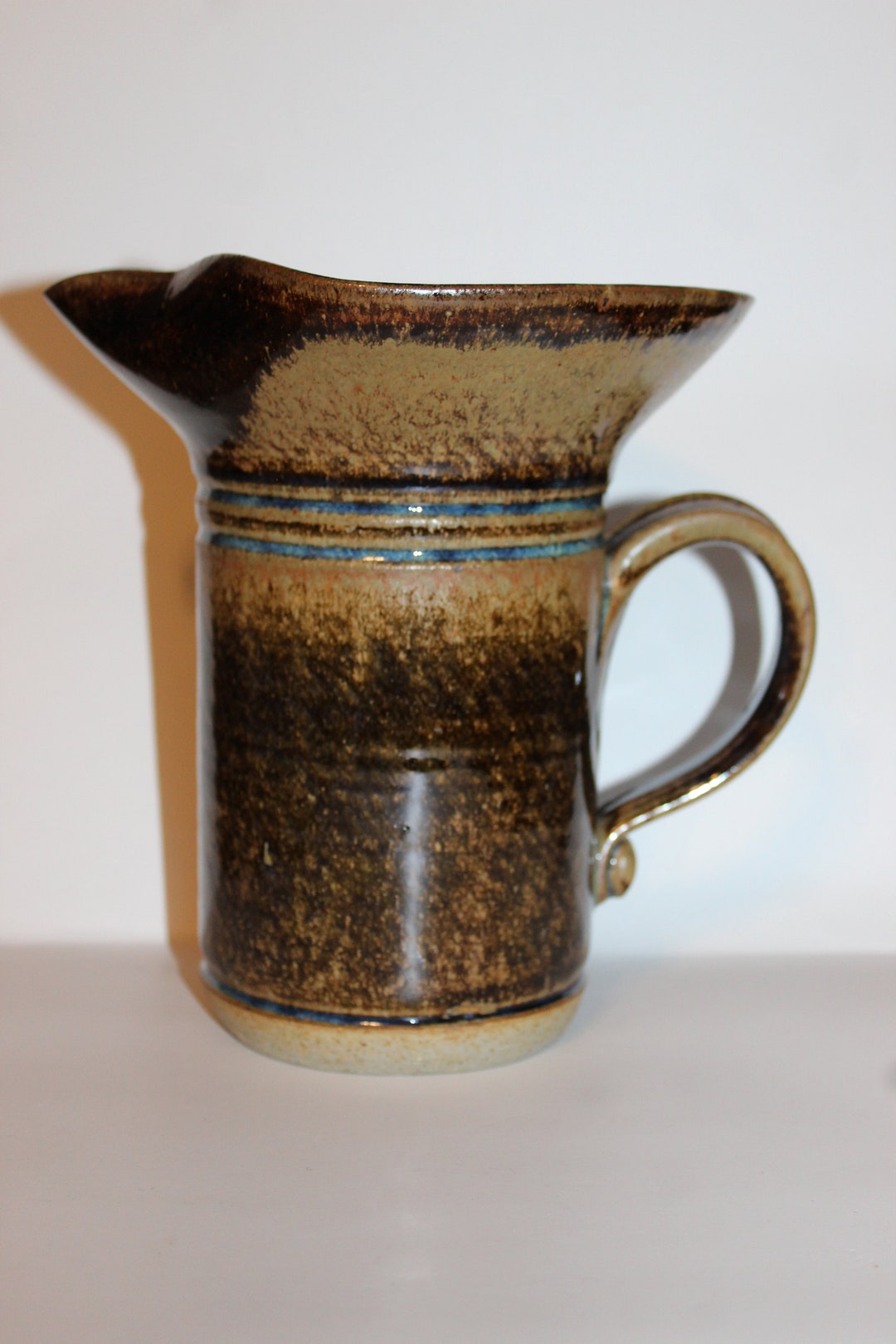 Modernist American Art Pottery Pitcher Vessel Signed and Dated by Maryland Artist Potter Bob
