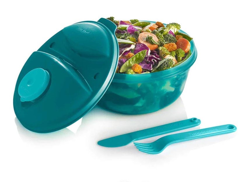 EasyLunchboxes® - Salad To-Go Containers - Reusable Bowl with Built-In,  Leak-Proof Dressing Cup for Salad, Pasta, Cereal, Rice & More - Great for