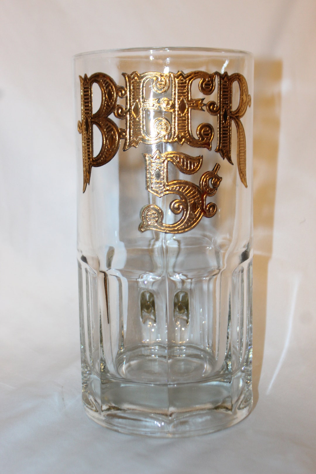 Vintage GIANT HEAVY Glass Beer Mug Beer 5 Cents 34 Oz Stein Etsy