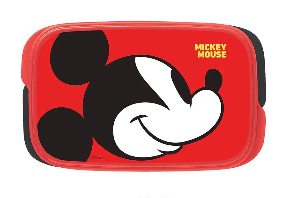 Fiambrera de cristal de dibujos animados con tapa, fiambrera redonda de  Mickey Mouse, Minnie, Pato Donald