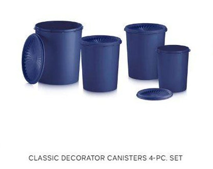 Tupperware Set of Classic 4 Piece Servalier Canisters With Seals NEW One 5 Cup Two 7 Cup and One