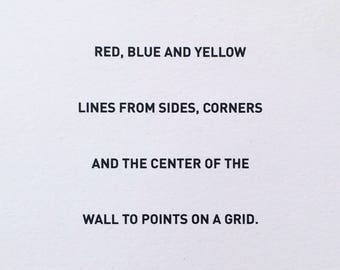 Red Blue and Yellow Lines after Sol LeWitt Silkscreened Artist's Book