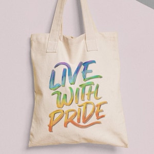 Rainbow Tote Bag LGBT Pride Flag 100% Cotton, LGBT bag, Reusable bag, Gay pride bag, Rainbow shopping bag