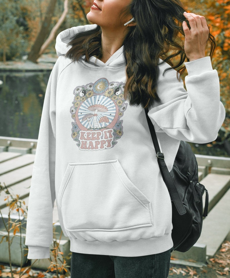 Zen Hippie T Shirt, Flower Power Shirt, Retro 70s Aesthetic Tee, 60s Shirt, 70s Style Clothing, Retro Summer Hippie Shirt, Gift for Her image 3