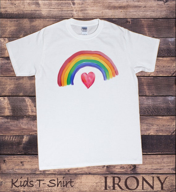 Kids T-shirt Rainbow Heart Stay Safe 