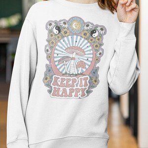 Zen Hippie T Shirt, Flower Power Shirt, Retro 70s Aesthetic Tee, 60s Shirt, 70s Style Clothing, Retro Summer Hippie Shirt, Gift for Her image 2