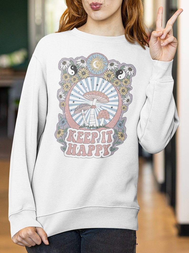 Zen Hippie T Shirt, Flower Power Shirt, Retro 70s Aesthetic Tee, 60s Shirt, 70s Style Clothing, Retro Summer Hippie Shirt, Gift for Her image 2