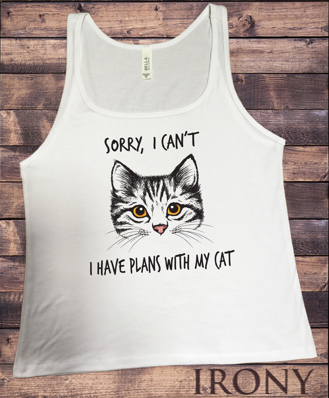 Jersey Tank Top Cute Cats Silhouette sorry, I Can't Have Plans With My ...