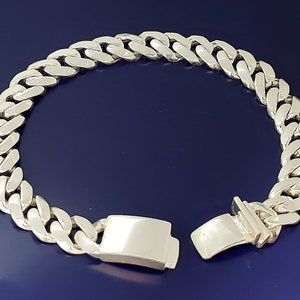 10 mm Heavy Solid Sterling Silver Miami Cuban Link Curb Bracelet Handmade in USA with Custom Handmade Box Lock Sizes 7, 7.5, 8, 8.5, 9, 9.5
