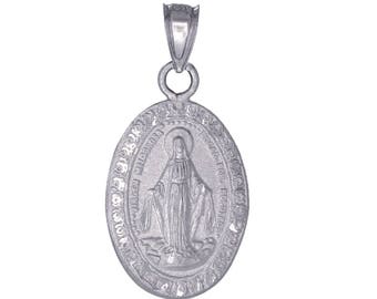 Our Lady Of Guadalupe Virgin Mary Pendant Christian Jewelry Sterling Silver
