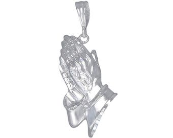 Sterling Silver Praying Hands Pendant 