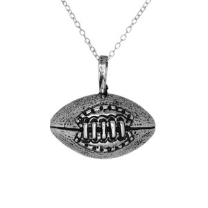 Football Oxidized Charm Pendant Necklace Sterling Silver .925 | Made in USA