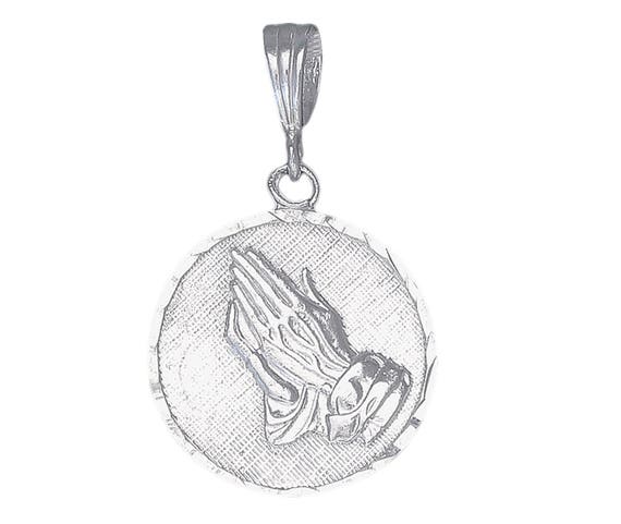Sterling silver sales praying hands pendant
