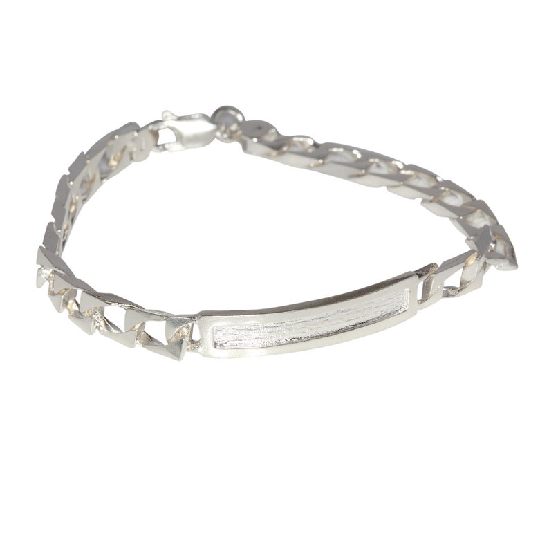 Sterling Silver .925 Link Id/identification Bracelet Etsy