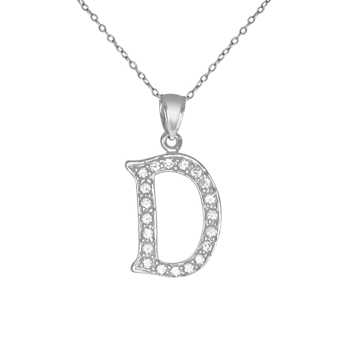 Sterling Silver .925 d Initial Pendant With Cubic - Etsy