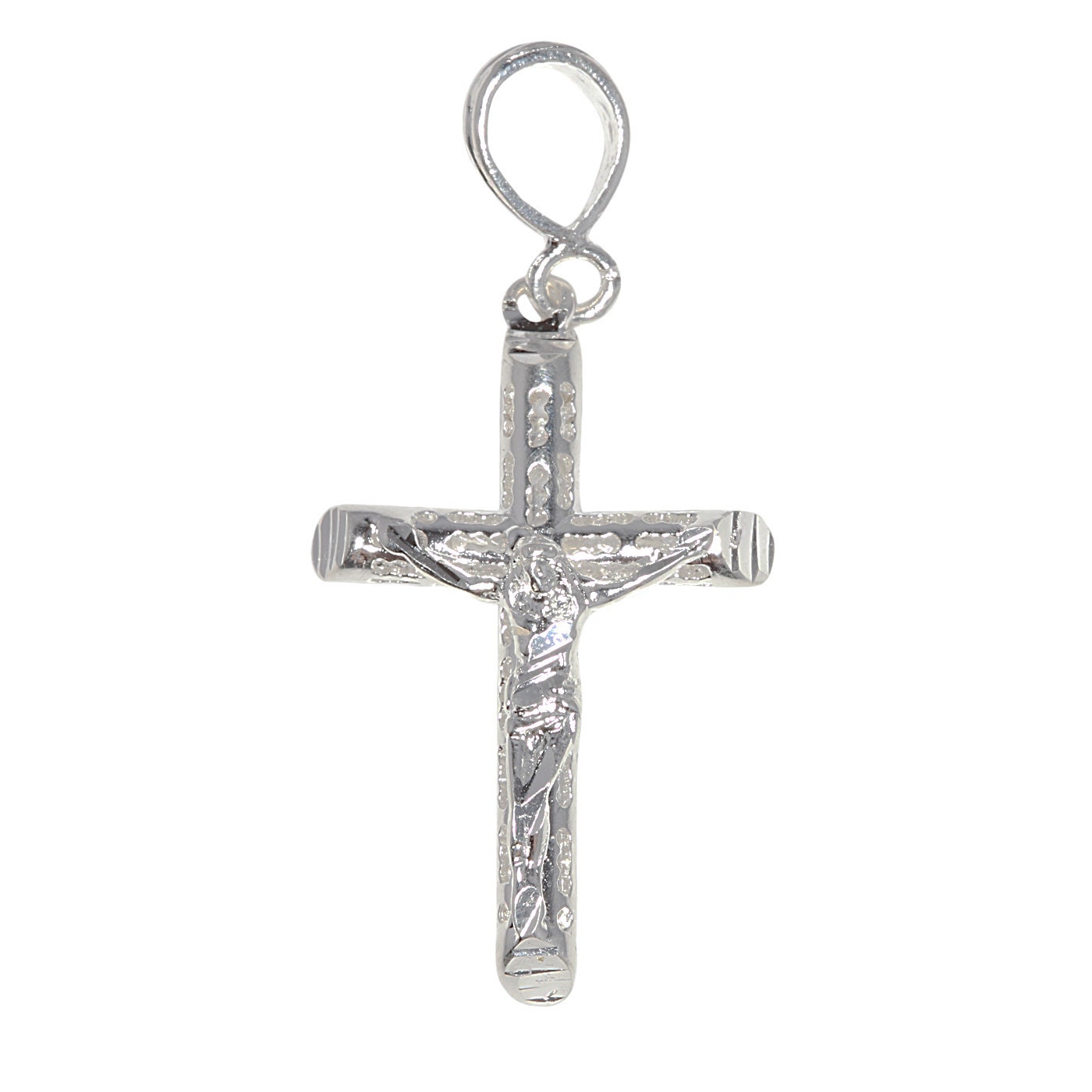 Pendentif Croix Tube En Argent Massif 0.925 - Fabriqué Aux États-Unis, Neuf Avec étiquettes