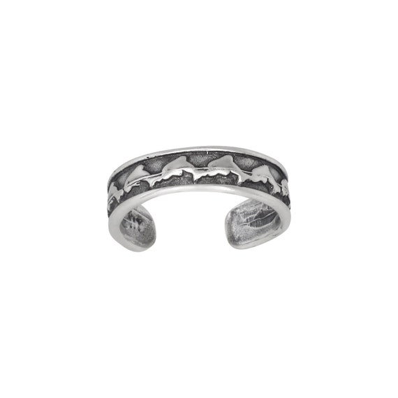 Enamel Dolphin Painted Silver Toe Ring - Whole Sale 925 Silver