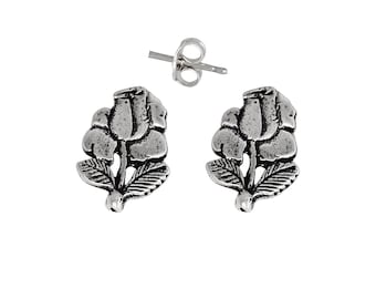Örhänge i sterlingsilver med blommönster och 925 kristaller | Tillverkad i USA