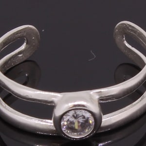 Toe Ring Silver With CZ Stone Handmade Made In USA