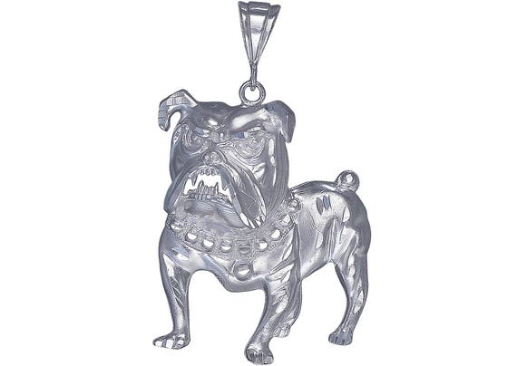 Sterling Silver Jewelry Pendants & Charms Solid Antiqued Bulldog Pendant Sterling Silver Jewelry Pendants & Charms Solid Antiqued Bulldog Pendant