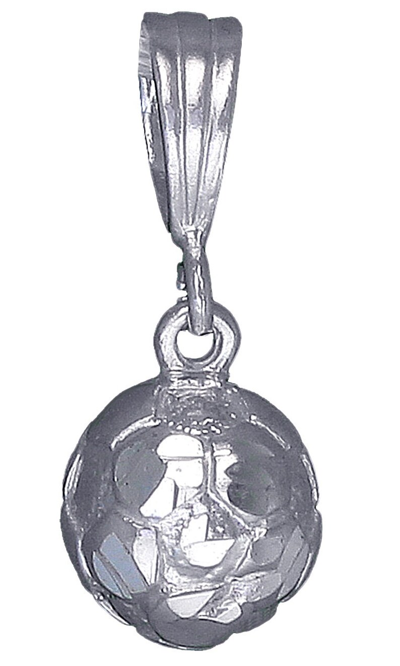 Sterling Silver Soccer Ball Charm Pendant Necklace 0.9 Inches 1.9 Grams with Diamond Cut Finish and 18 Inch Rolo Chain image 5