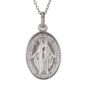 Sterling Silber 925 der Wundertätigen Medaille Charmehalskette | Hergestellt in USA