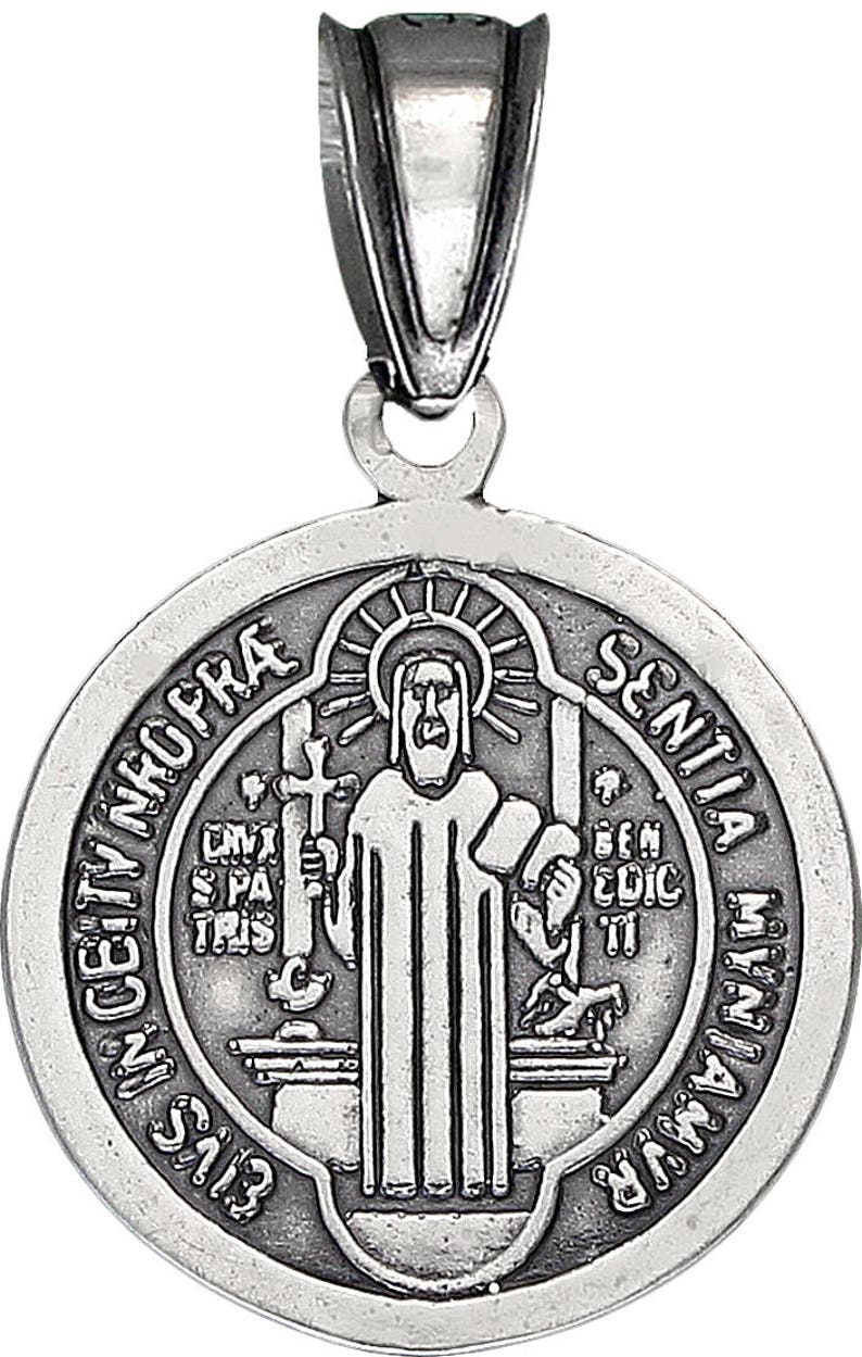 Sterling Silver Saint Benedict Medal Reversible Charm Pendant | Etsy